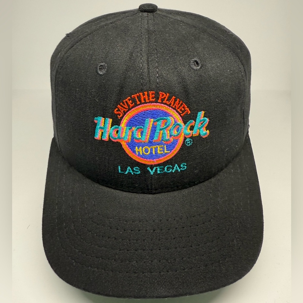 Vintage Hard Rock Cafe Las Vegas Hat Snapback Cap Save The Planet Black